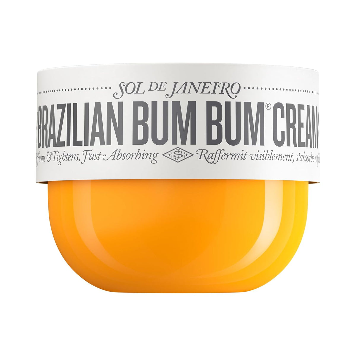 Jar of Sol de Janeiro Brazilian Bum Bum Cream on a white background