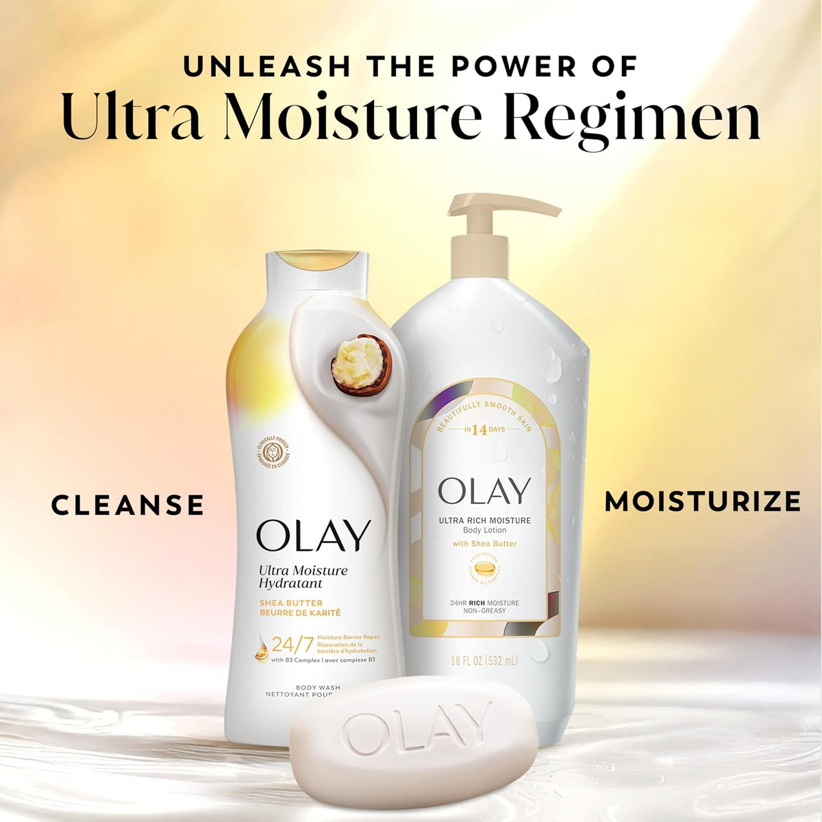 Olay | Ultra Moisture Beauty Bar Soap Shea Butter Niacinamide Vitamin B3 — 12 Bars