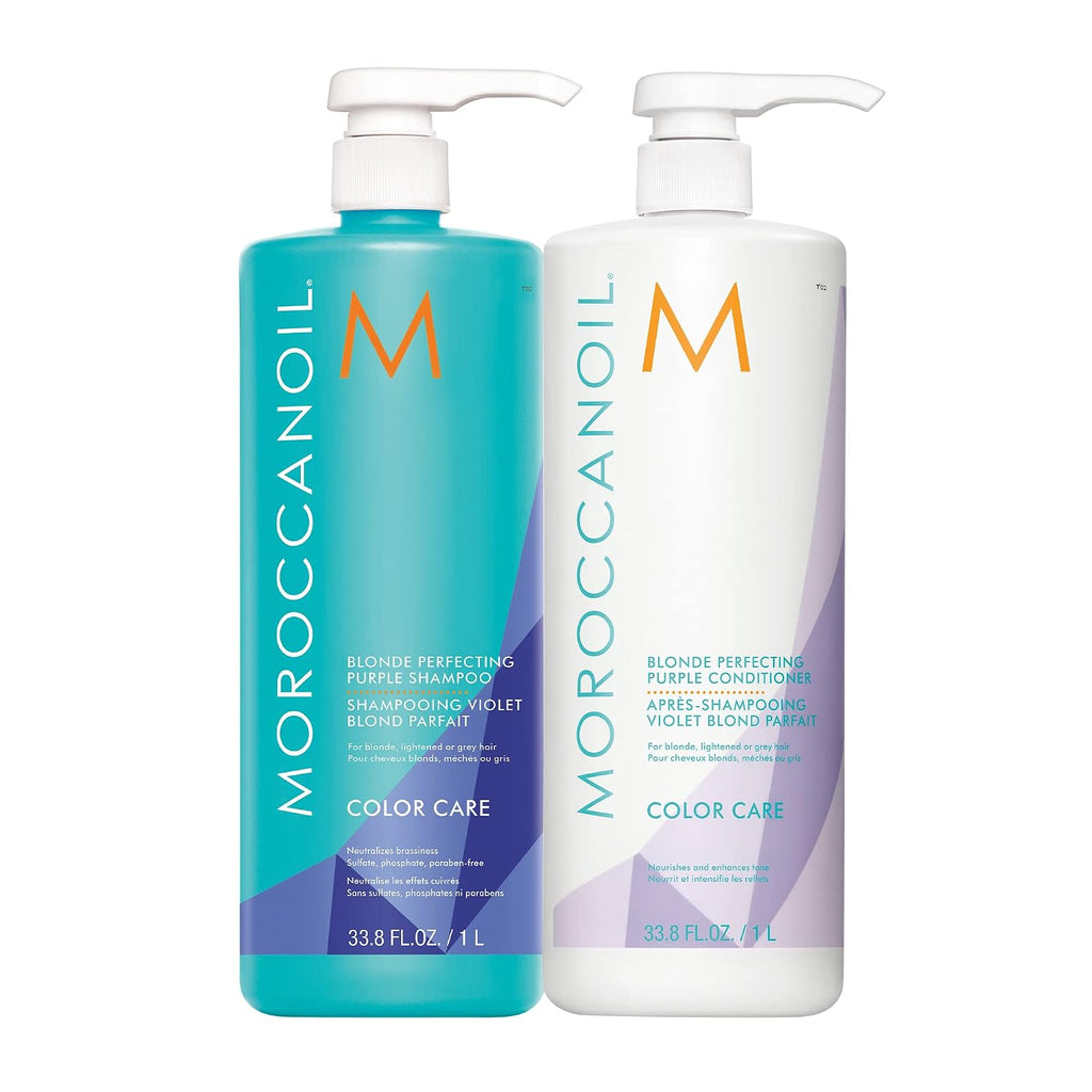 Moroccanoil | Blonde Perfecting Purple Shampoo & Conditioner Bundle — 33.8 fl oz Each