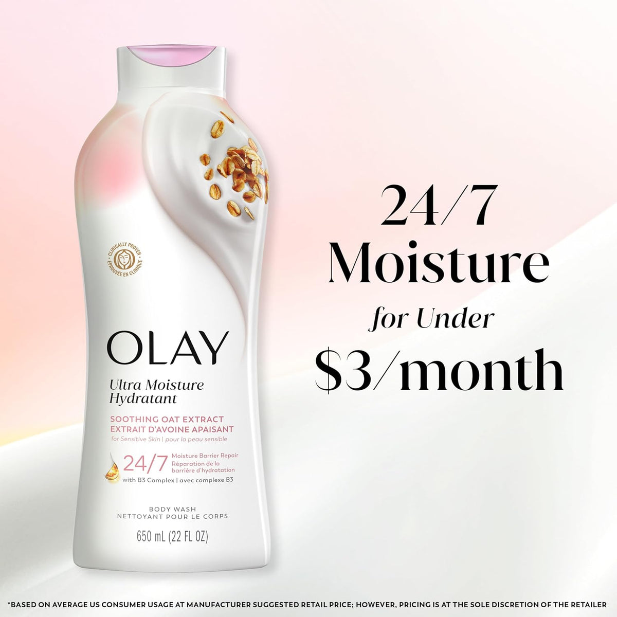 Olay | Body Wash Ultra Moisture Oat Extract Vitamin B3 — 22 fl oz