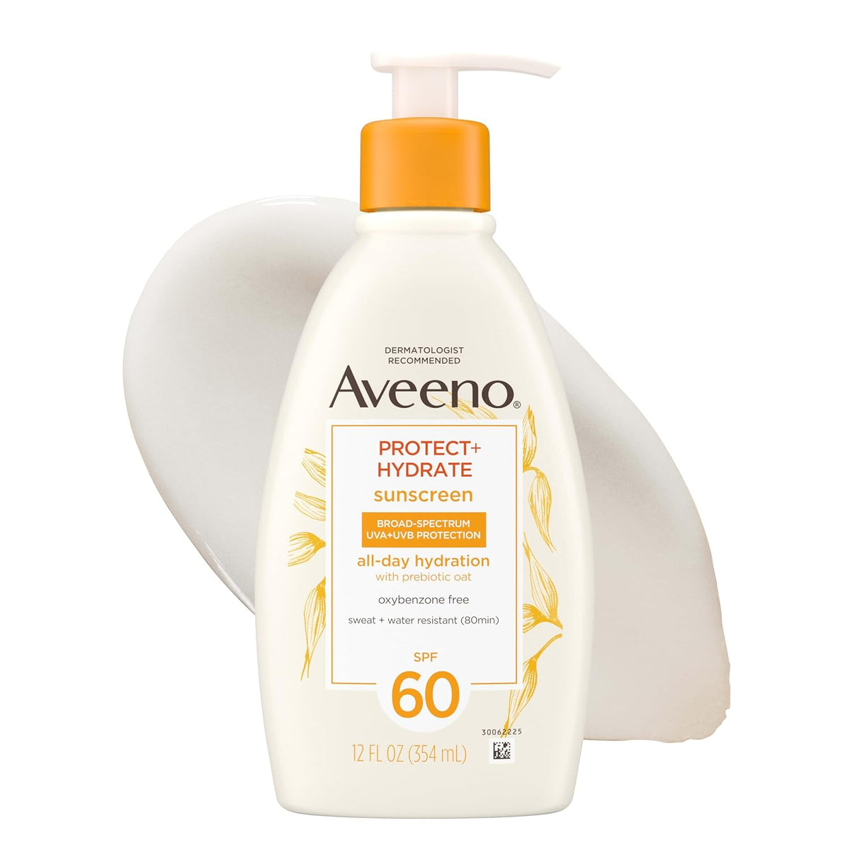 Aveeno Protect and Hydrate Broad Spectrum SPF 60 Sunscreen Lotion with Prebiotic Oat for Face and Body — 89ml (3 fl oz)