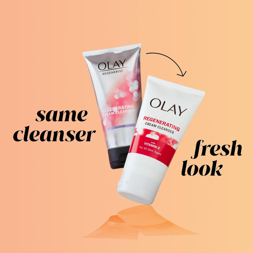 Olay | Regenerist Renewing Cream Face Cleanser Amino Peptide Vitamin B5 Salicylic Acid — 5 fl oz (Pack of 3)