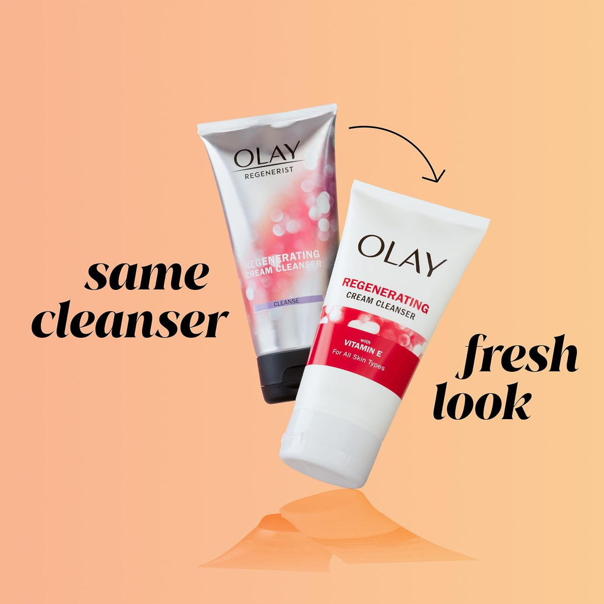 Olay | Regenerist Renewing Cream Face Cleanser Amino Peptide Vitamin B5 Salicylic Acid — 5 fl oz (Pack of 3)