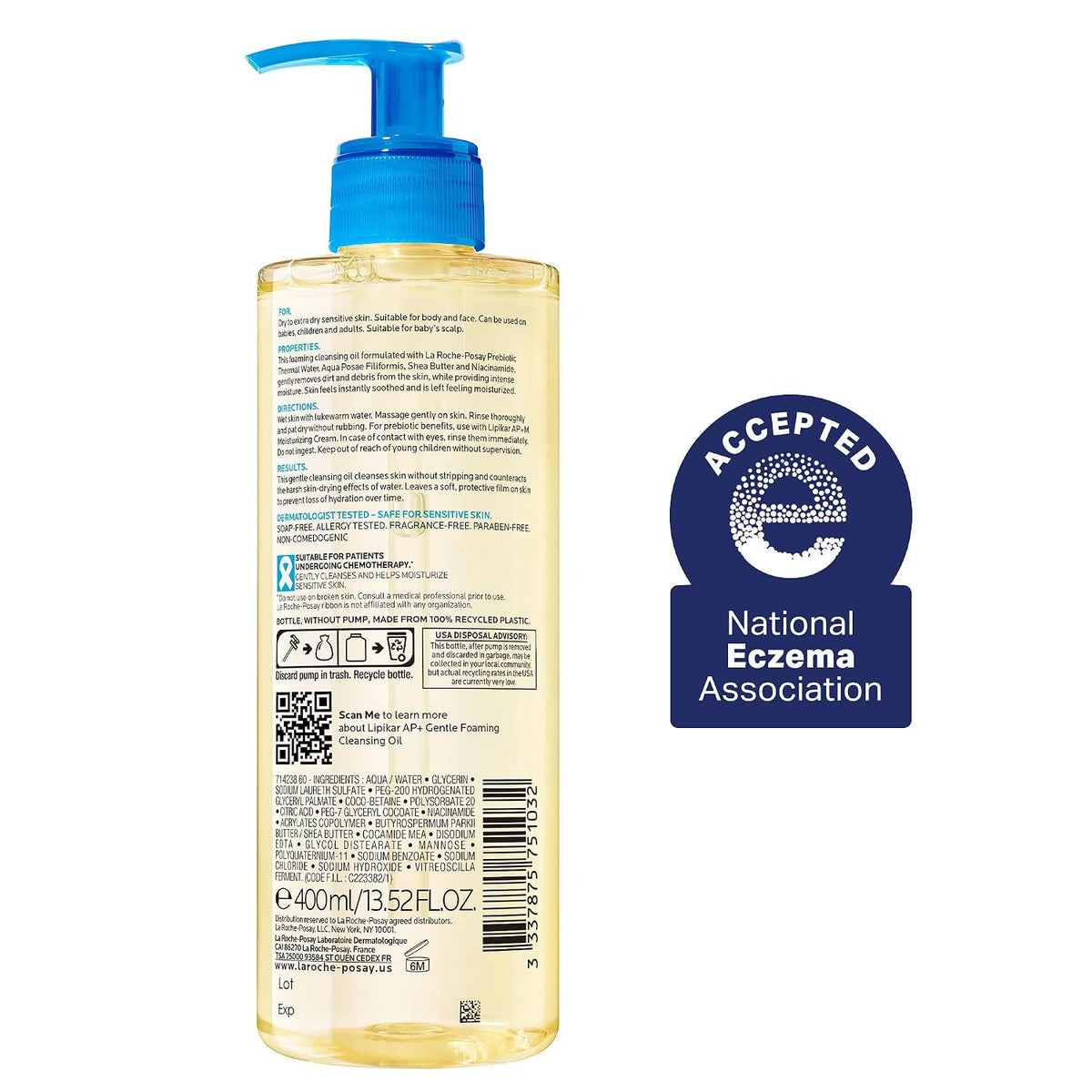 Lipikar AP+ Gentle Foaming Cleansing Oil by La Roche-Posay — 13.52 fl oz