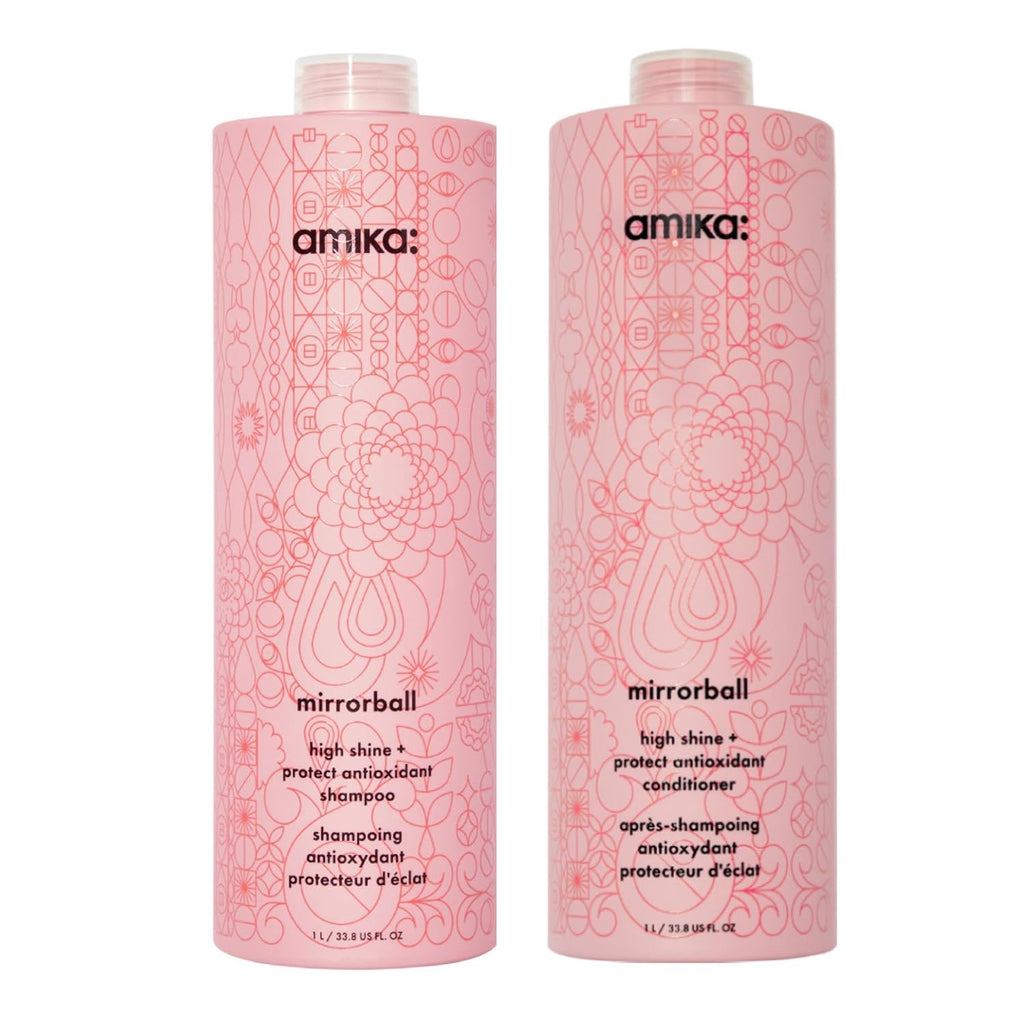 Amika | Mirrorball High Shine + Protect Shampoo & Conditioner Duo — 67.6 fl oz Total