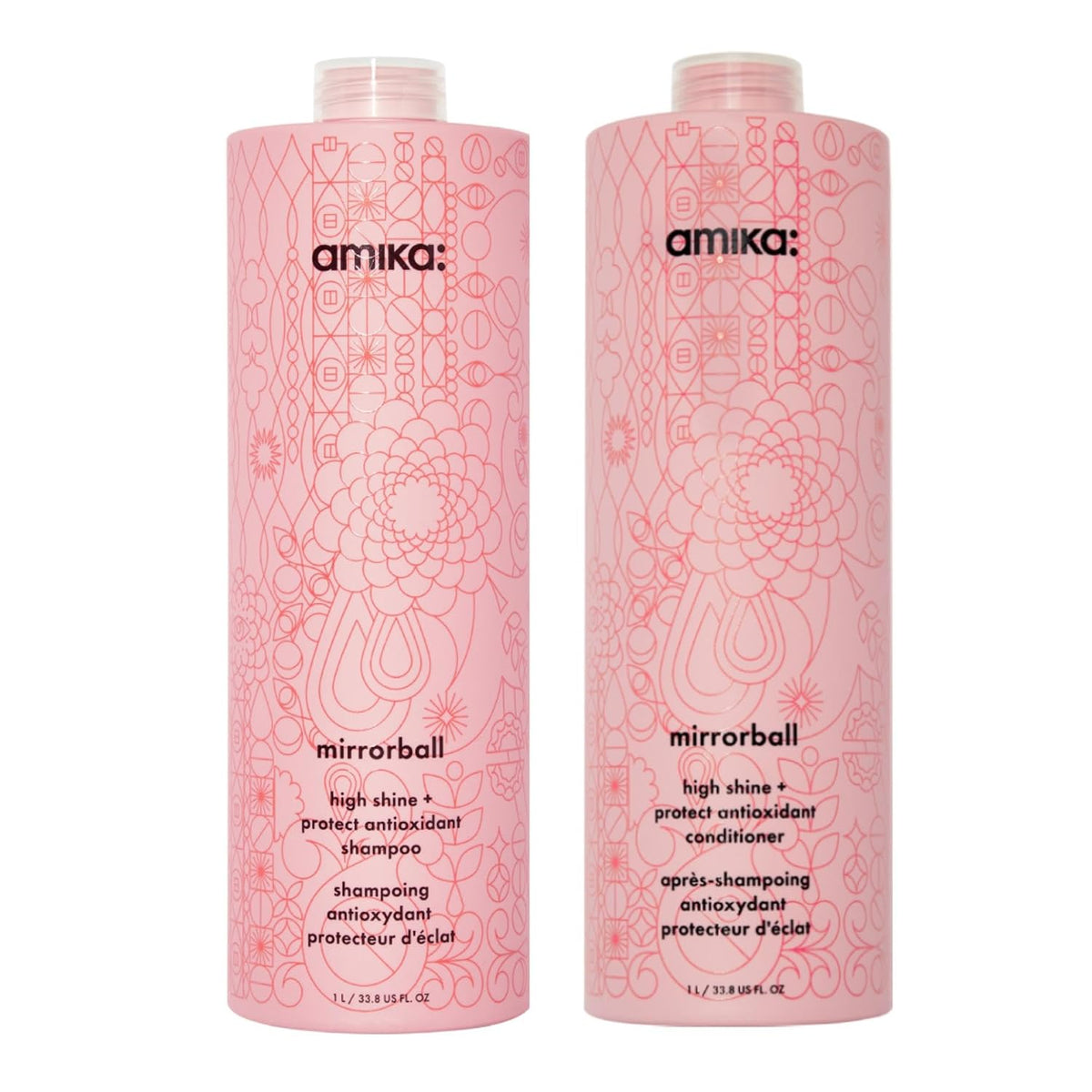 Amika | Mirrorball High Shine + Protect Shampoo & Conditioner Duo — 67.6 fl oz Total