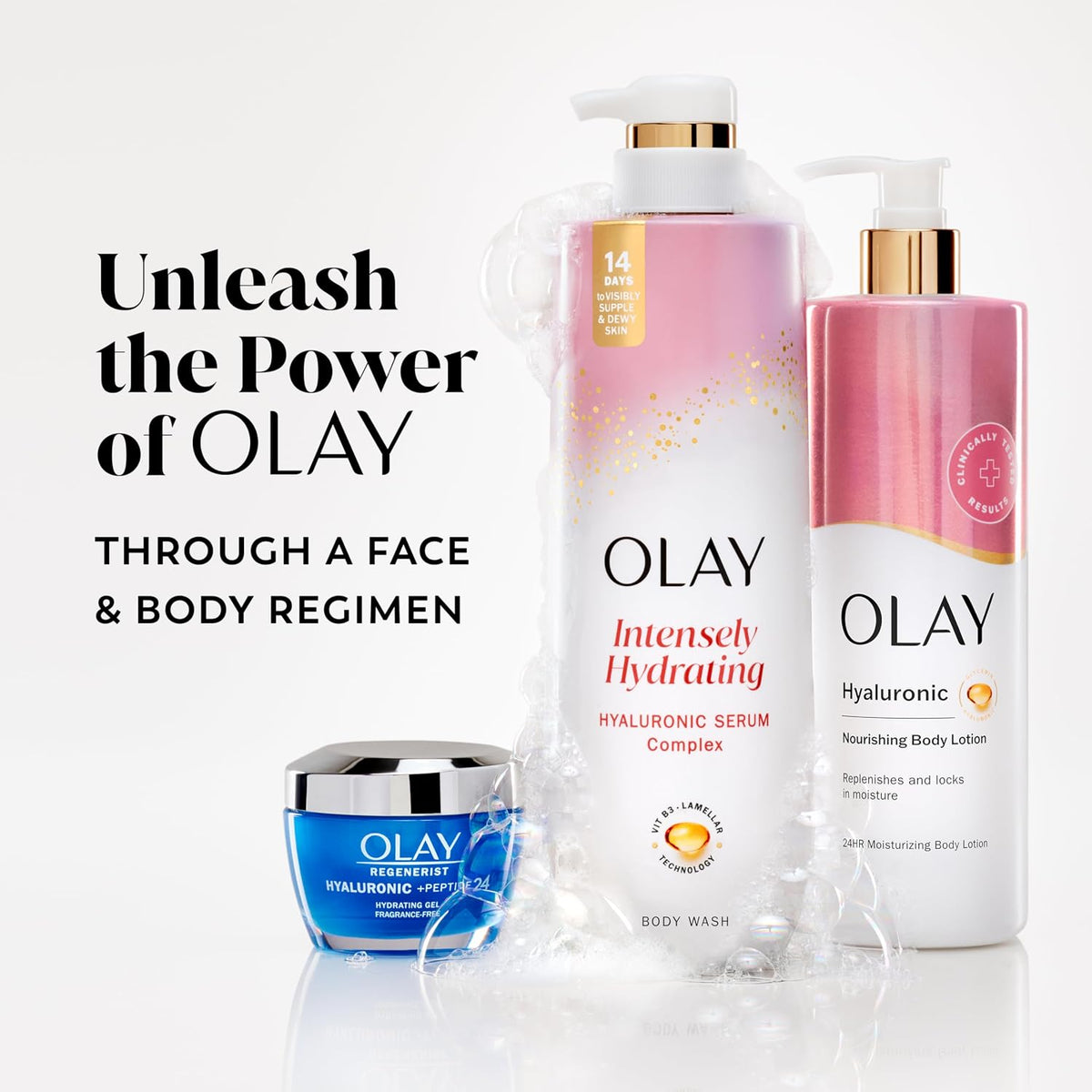 Olay | Body Wash Repair Serum Hyaluronic Acid Niacinamide Repair Lipids Intensely Hydrating All Skin — 80 fl oz (4-Pack)