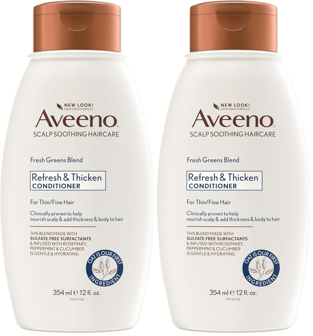 Aveeno fresh Green Blend Conditioner in a white background