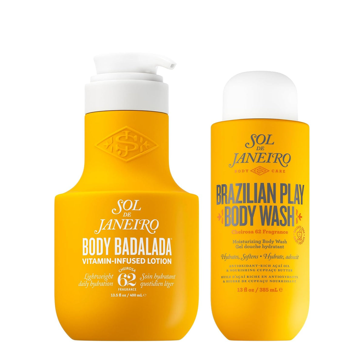 Sol de Janeiro | Brazilian Play Nourishing Body Wash & Body Badalada 24-Hour Hydrating Lotion Duo — 26.5 fl oz Total