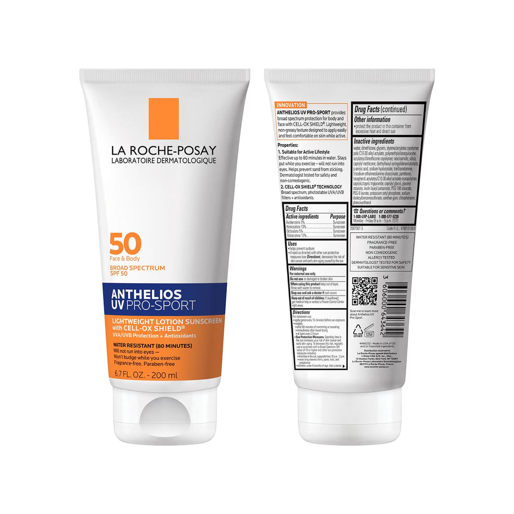 La Roche-Posay sunscreen tube with label on a white background