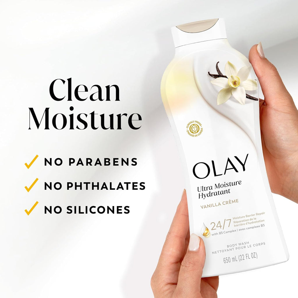 Olay | Body Wash Ultra Moisture Vanilla Vitamin B3 Hyaluronic — 22 fl oz