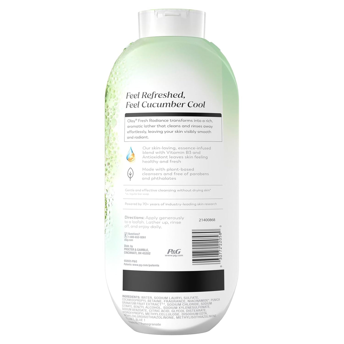 Olay | Body Wash Fresh Radiance Vitamin B3 Antioxidant Cucumber Aloe Water — 22 fl oz