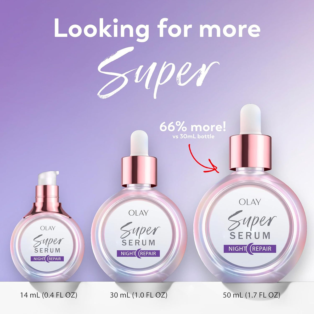 Olay | Super Serum 5-in-1 Anti-Aging Night Face Serum Niacinamide Peptide Salicylic Acid Lactic Acid Glycerin Fragrance Free