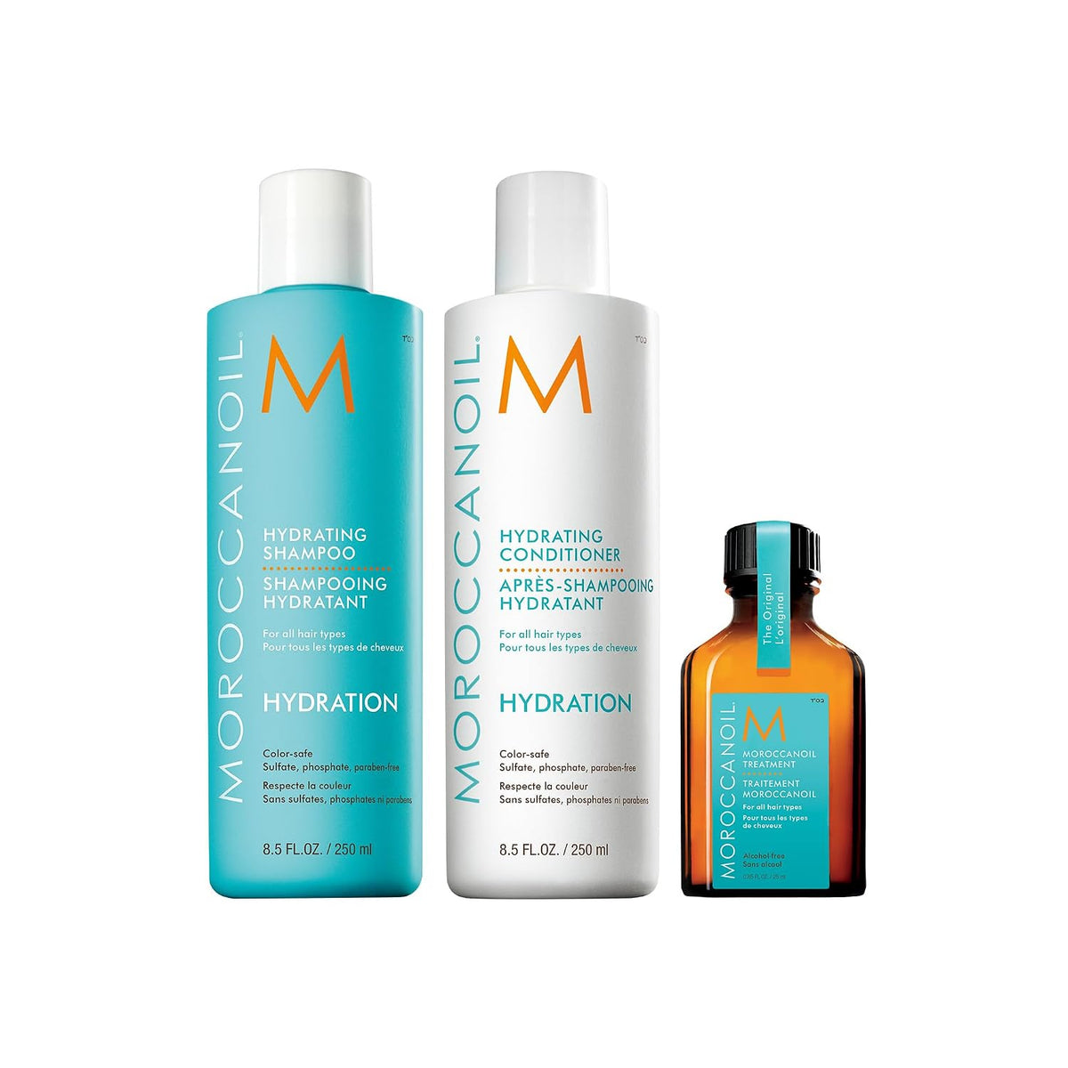 Moroccanoil | Hydrating Shampoo Conditioner & Treatment Set — 17.85 fl oz Total