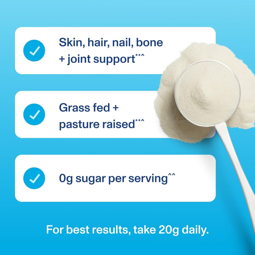 Vital Proteins Collagen Peptides Powder - Grass Fed Collagen Peptides for Hair, Nail, Skin, Bone & Joint Health, Unflavored, 14.3oz