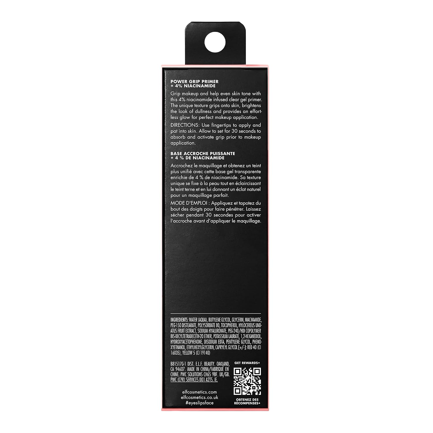 e.l.f. Power Grip Primer + 4% Niacinamide, Gel-Based & Hydrating Face Primer, Helps Visibly Even Skin & Brighten, Grips Makeup, Vegan & Cruelty-Free, 0.811 Fl Oz