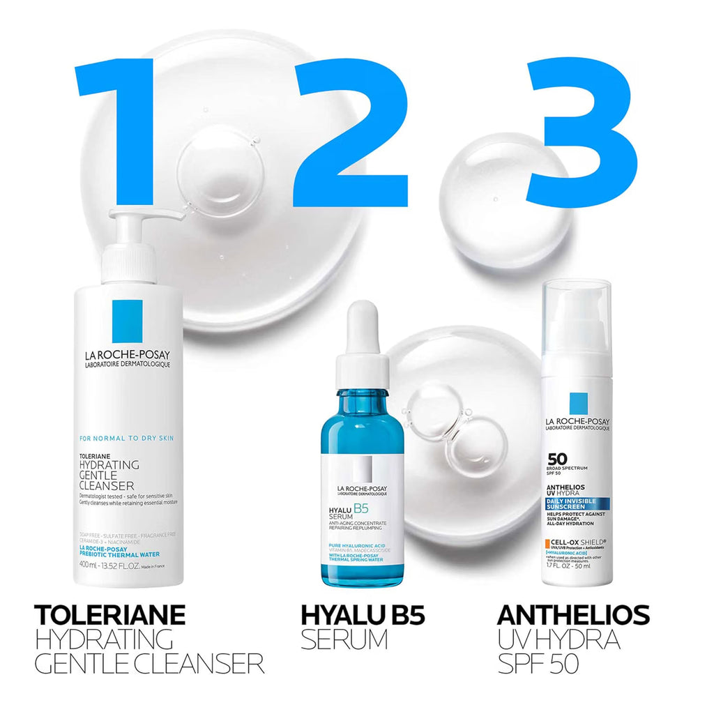 Hyalu B5 Hyaluronic Acid Serum + Anthelios UV Hydra Sunscreen SPF 50 Set by La Roche-Posay — 80ml (2.71 fl oz)