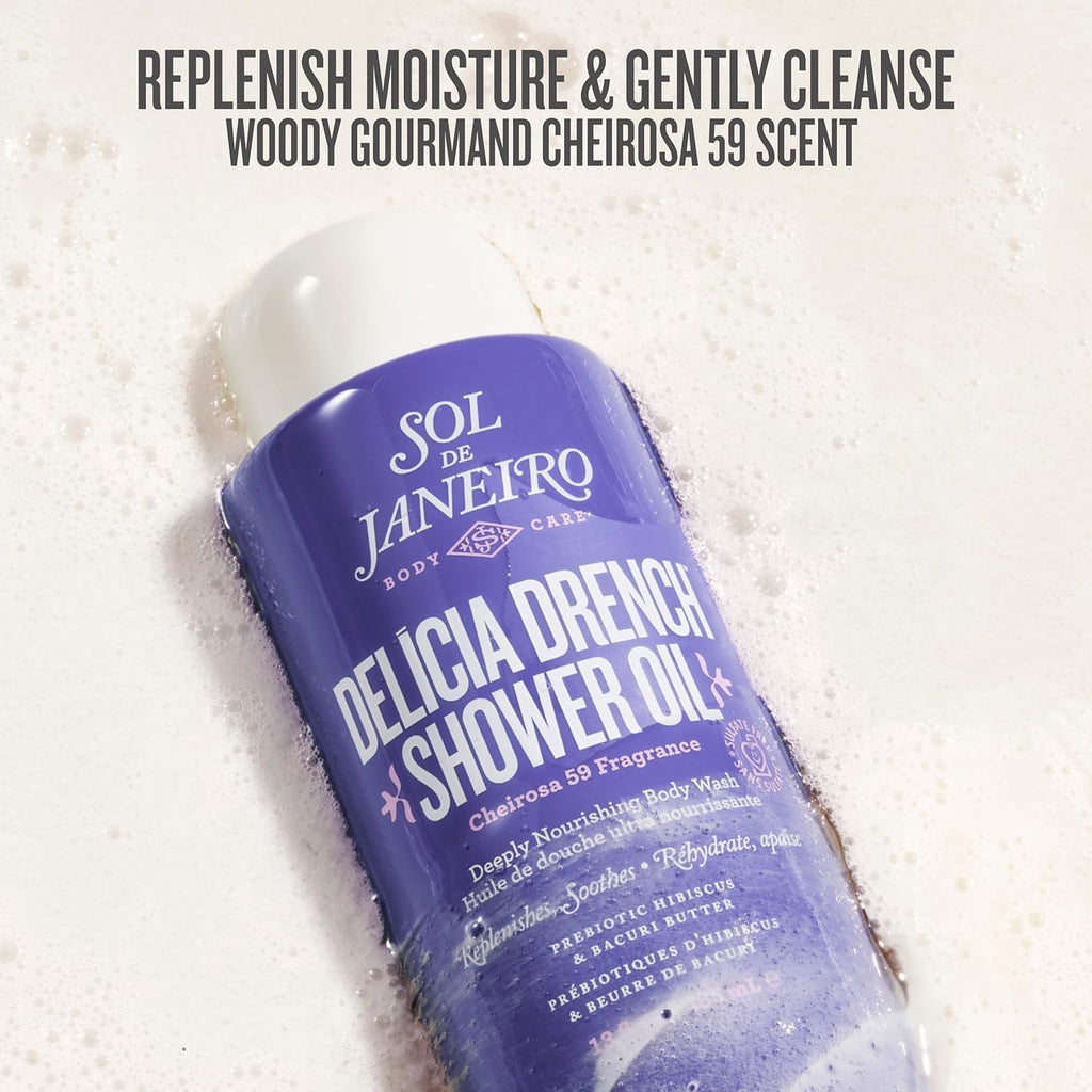 Sol de Janeiro | Travel Body Wash & Shower Oil Collection Cheirosa 62, 40, 59 & 68 — 4 Pieces, 12 fl oz Total