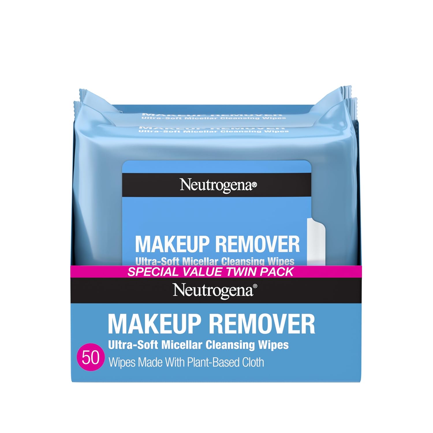 Neutrogena Alcohol-Free Micellar Makeup Remover Wipes (Twin Pack, 50 ct)