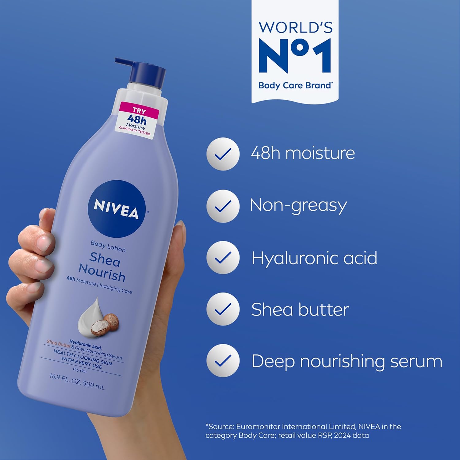 NIVEA Shea Nourish Body Lotion with Hyaluronic Acid