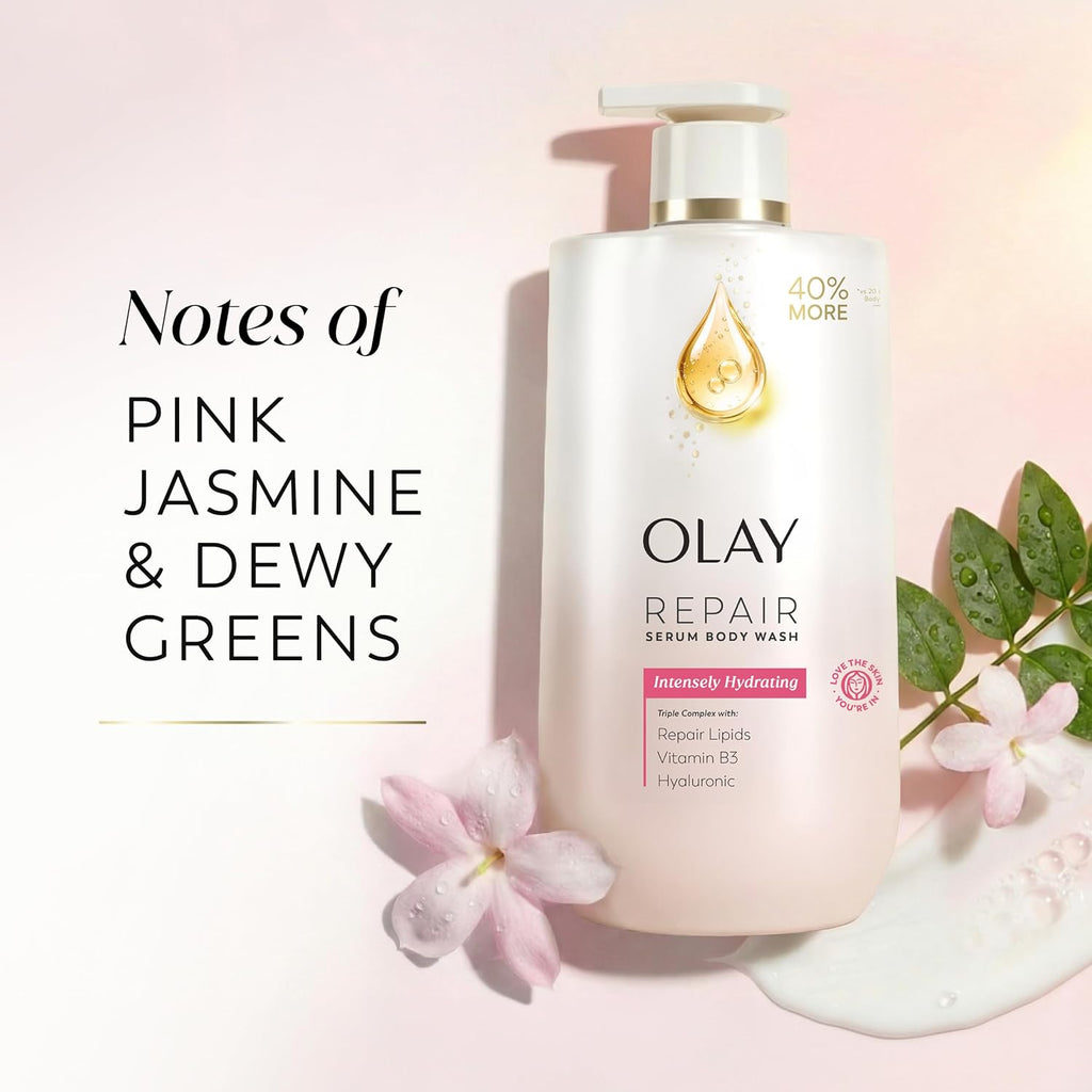 Olay | Body Wash Repair Serum Hyaluronic Acid Elixir B3 Repair Lipids Intensely Hydrating All Skin — 28 fl oz