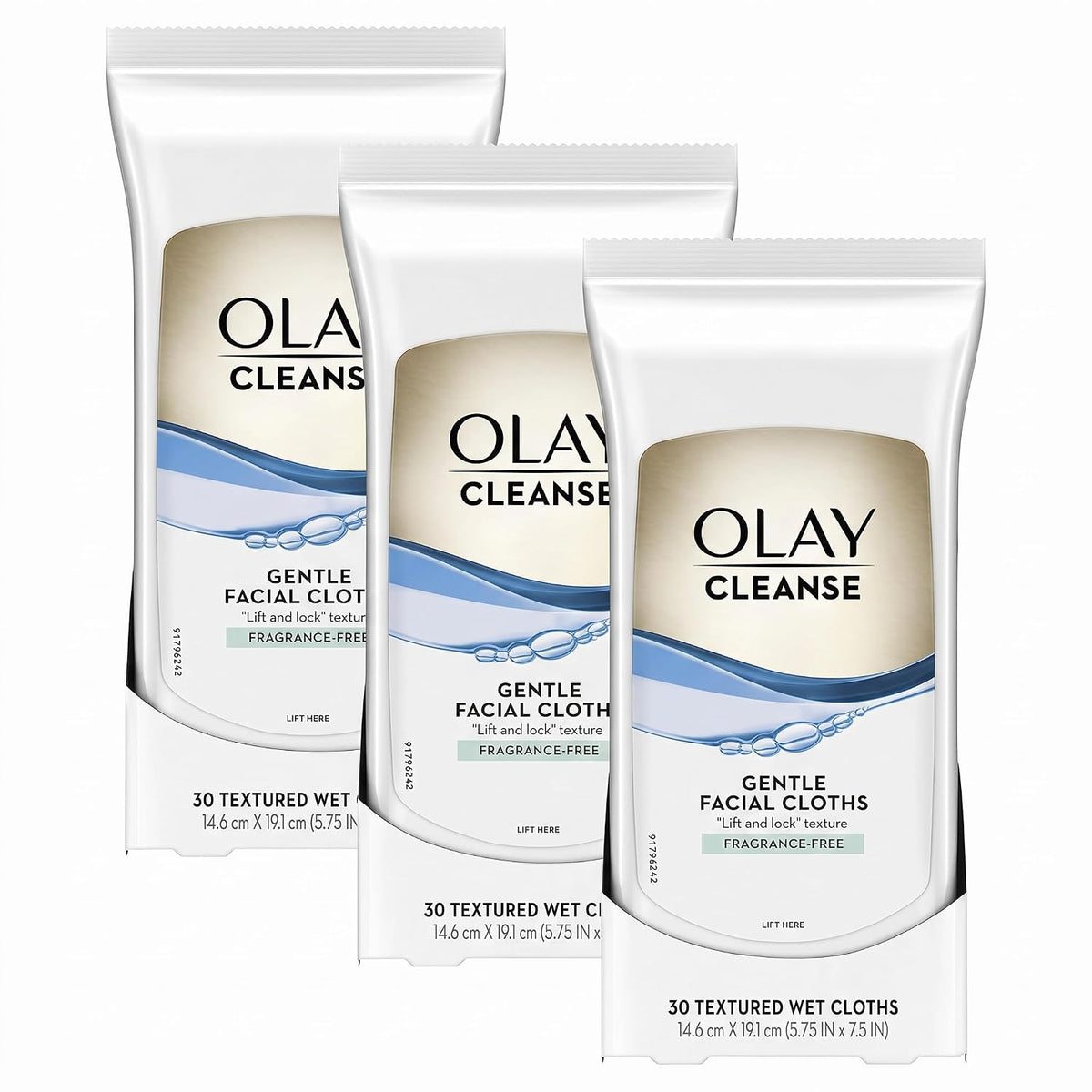 Olay | Gentle Facial Cleansing Cloths Sensitive Skin Aloe Vitamin E Fragrance Free — 30 Count