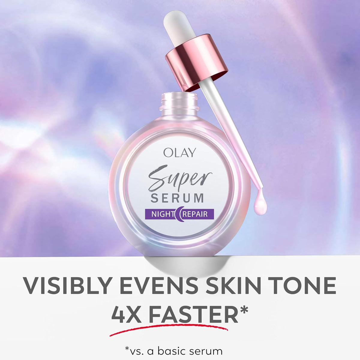 Olay | Super Serum 5-in-1 Night Face Serum Niacinamide Peptide Salicylic Acid Lactic Acid Glycerin Super Size Fragrance Free