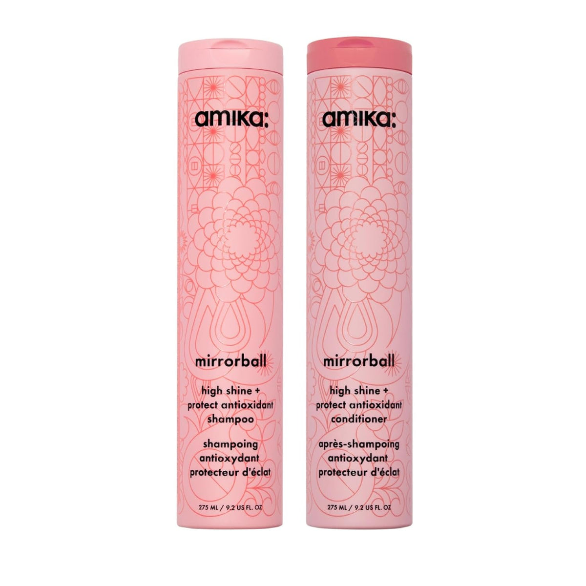 Amika | Mirrorball High Shine + Protect Shampoo & Conditioner Duo — 18.5 fl oz Total
