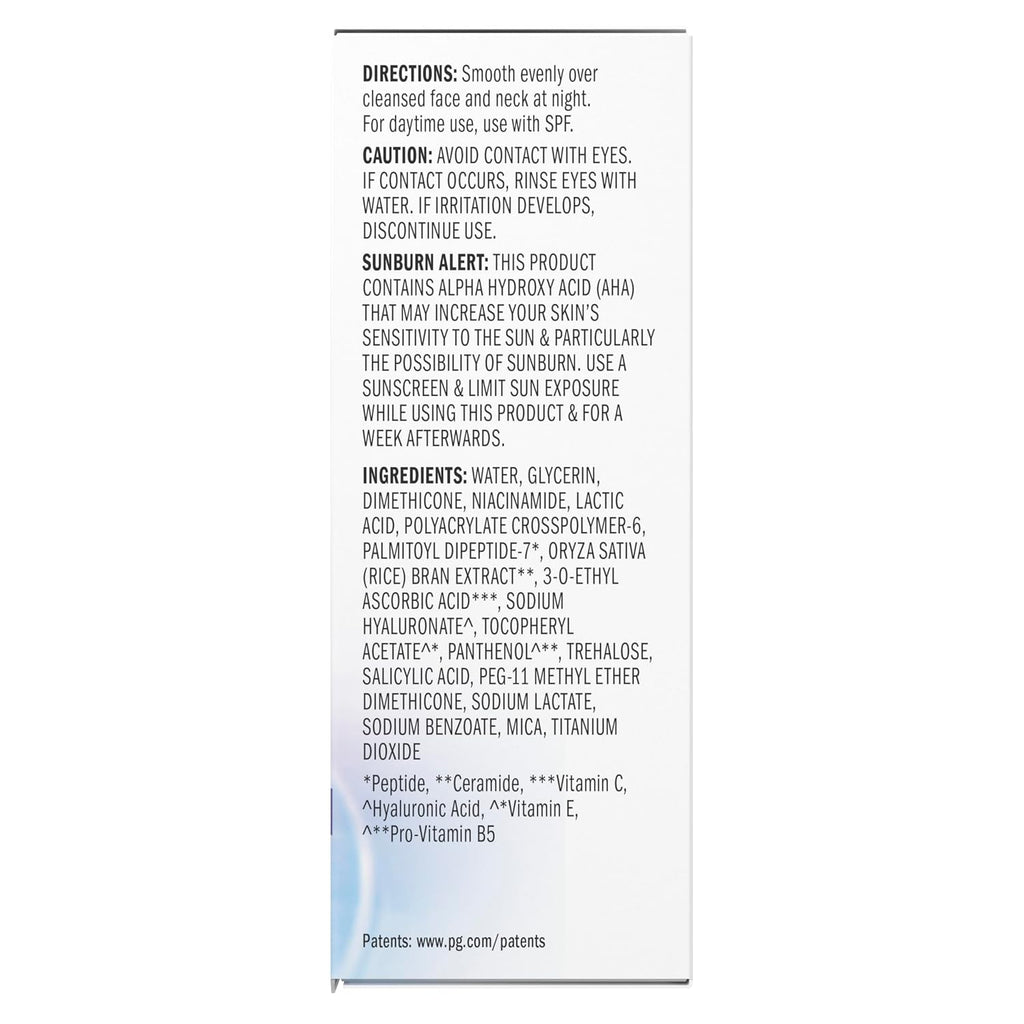 Olay | Super Serum 5-in-1 Night Face Serum Niacinamide Peptide Salicylic Acid Lactic Acid Glycerin Super Size Fragrance Free