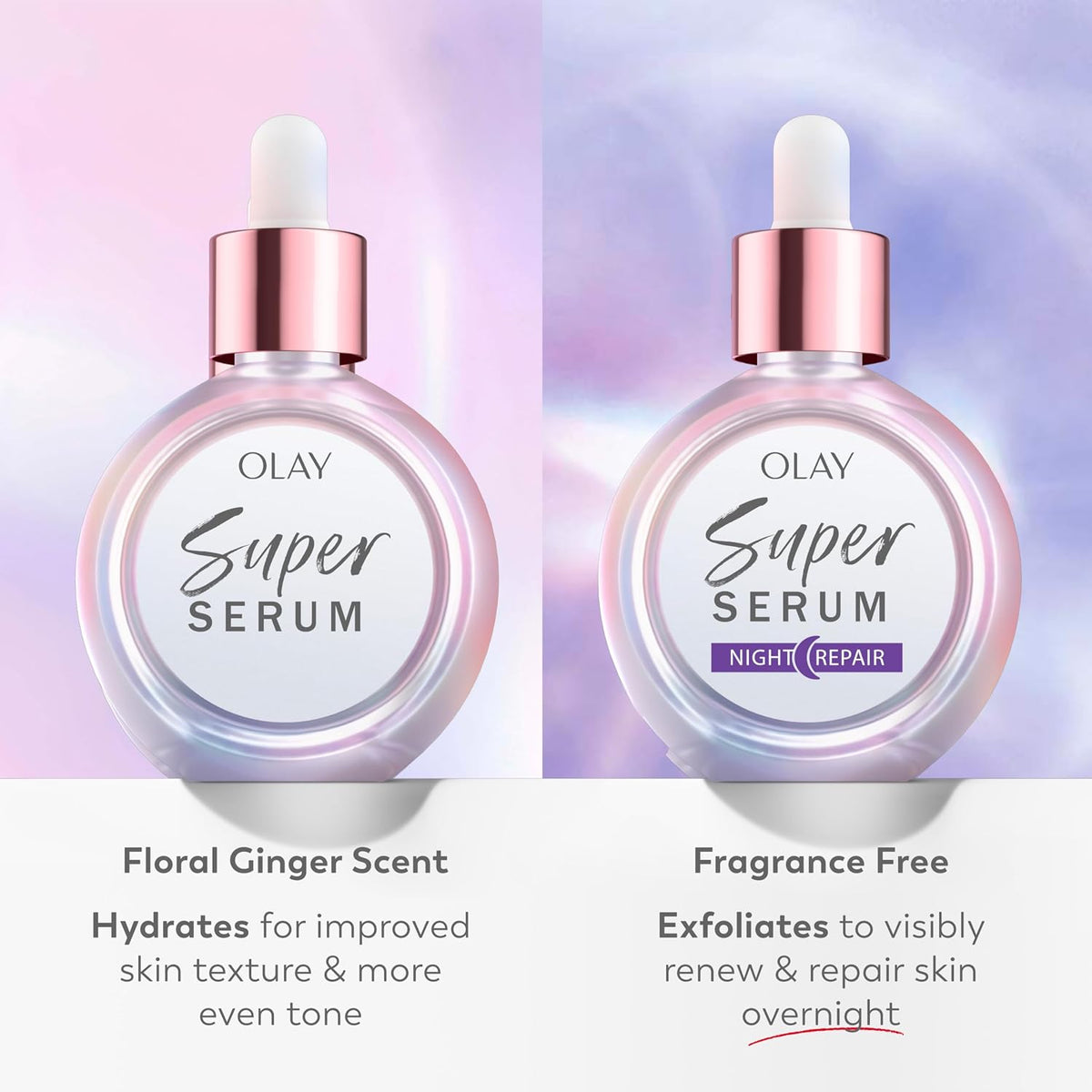 Olay | Super Serum 5-in-1 Night Face Serum Niacinamide Peptide Salicylic Acid Lactic Acid Glycerin Fragrance Free