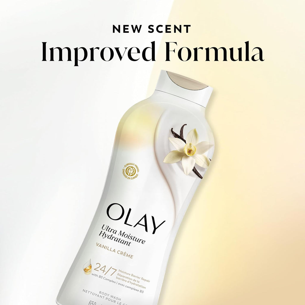 Olay | Body Wash Ultra Moisture Vanilla Vitamin B3 Hyaluronic — 22 fl oz