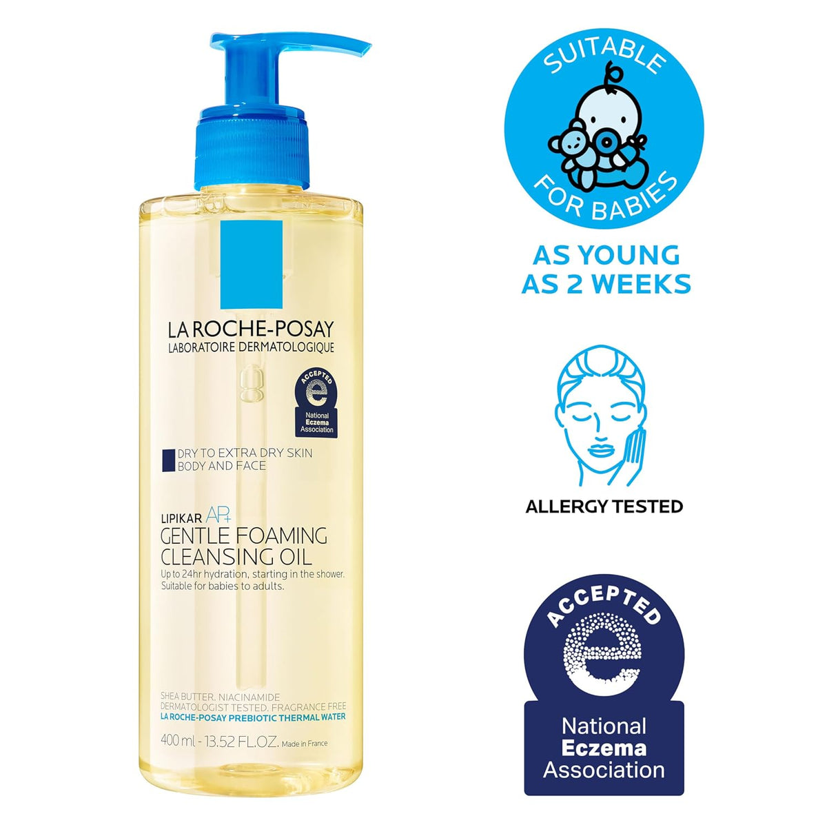 Lipikar Balm AP+ Body & Face Moisturizer + Cleansing Oil Set by La Roche-Posay — 27.04 fl oz (2-Piece Set)
