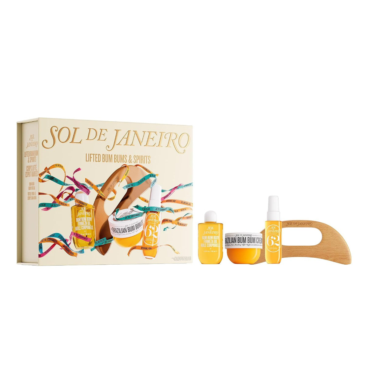 Sol de Janeiro | Bum Bum Firmeza Oil, Massage Tool, Body Cream & Cheirosa 62 Perfume Mist Firming Ritual Gift Set — 4 Pieces