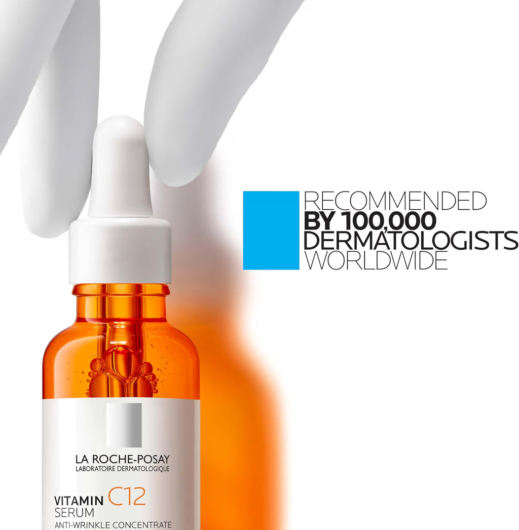 La Roche-Posay Vitamin C12 Serum bottle with dropper on a white background