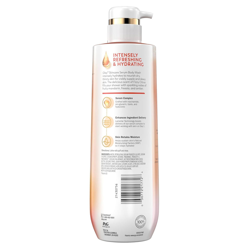 Olay | Body Wash Niacinamide Hyaluronic Acid Pro-Glycerin Fizzy Citrus Mandarin Freesia Amber Limited Edition — 20 fl oz