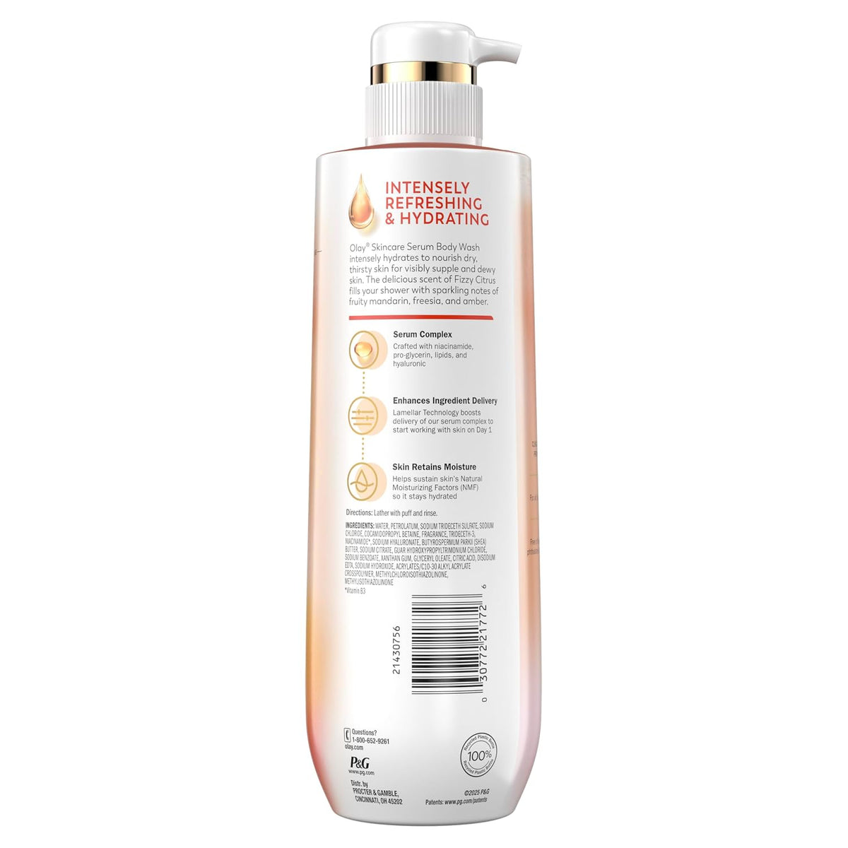 Olay | Body Wash Niacinamide Hyaluronic Acid Pro-Glycerin Fizzy Citrus Mandarin Freesia Amber Limited Edition — 20 fl oz