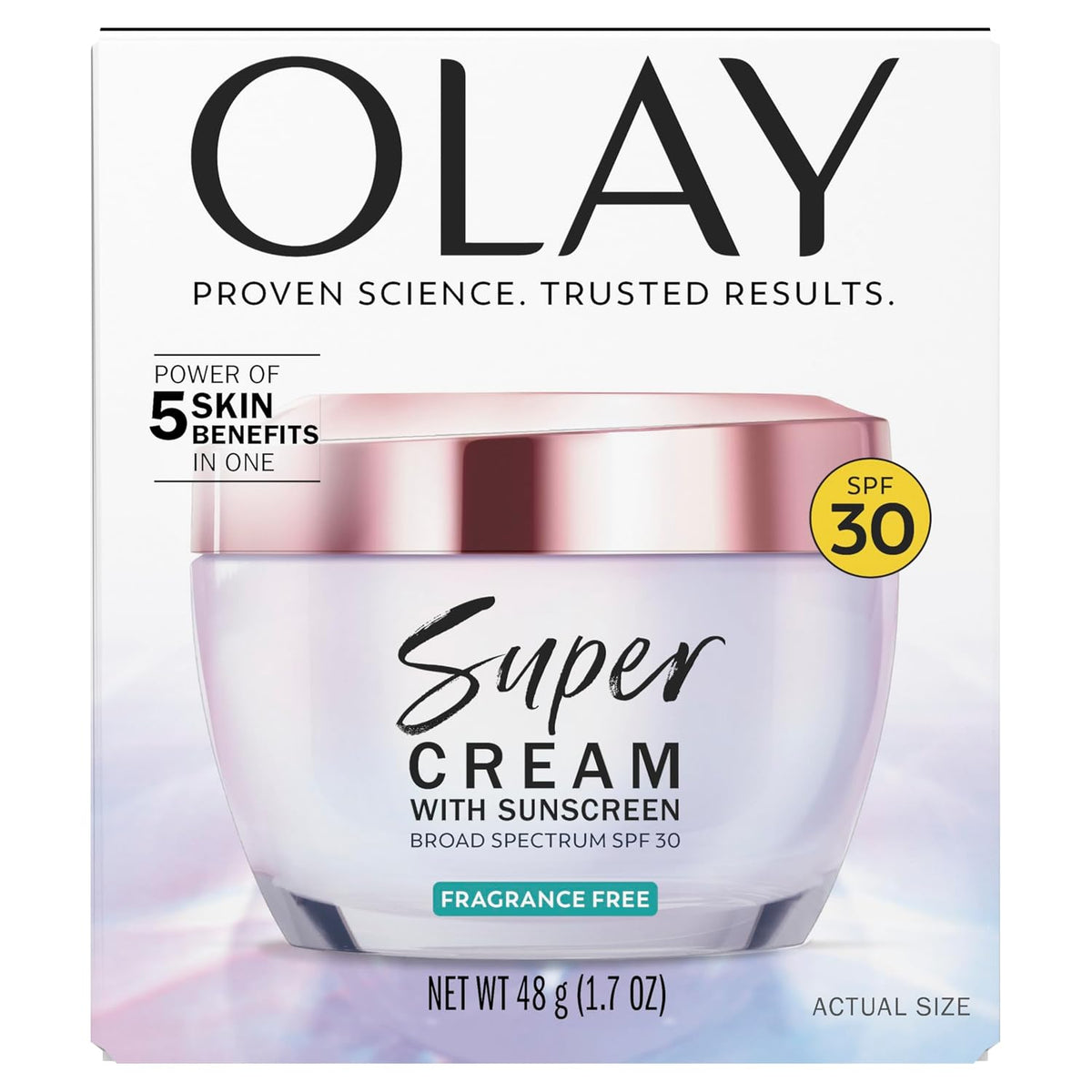 Olay | Super Cream 5-in-1 Face Moisturizer SPF 30 Niacinamide Vitamin C Collagen Peptide Hyaluronic Acid Fragrance Free — 1.7 fl oz
