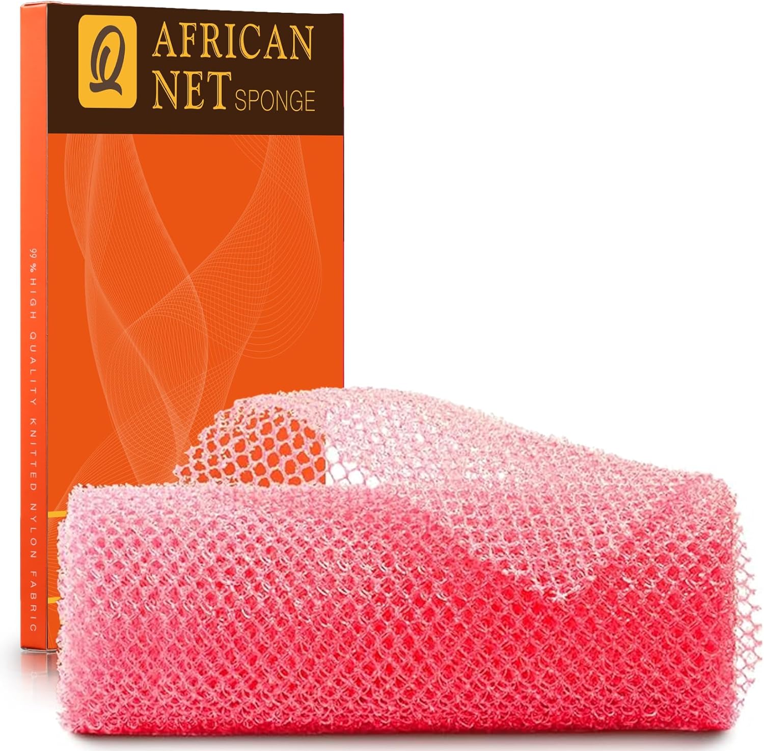 UJFQBH African Net Exfoliating Bath Sponge Set – 3 Pieces
