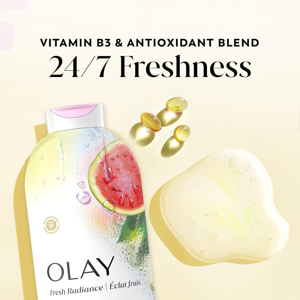 Olay | Body Wash Fresh Radiance Vitamin B3 Antioxidant Watermelon Agave — 22 fl oz