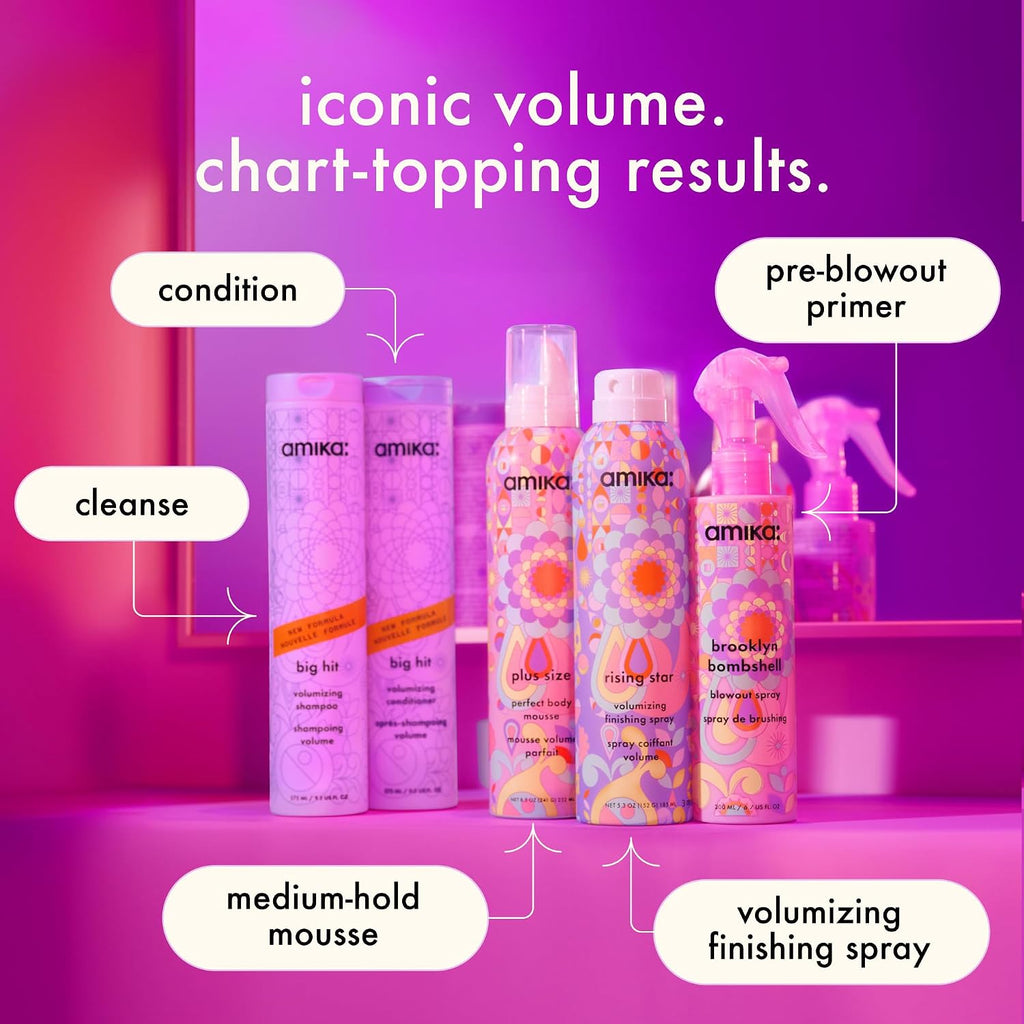 Amika | Big Hit Volumizing Shampoo for Fine Hair Amber Vanilla