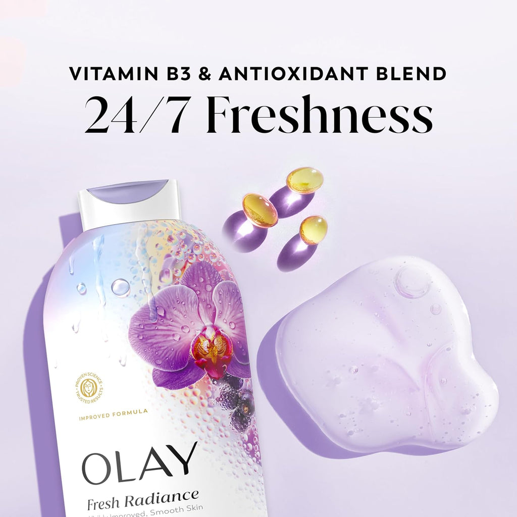 Olay | Body Wash Fresh Radiance Vitamin B3 Antioxidant Orchid Black Currant — 22 fl oz