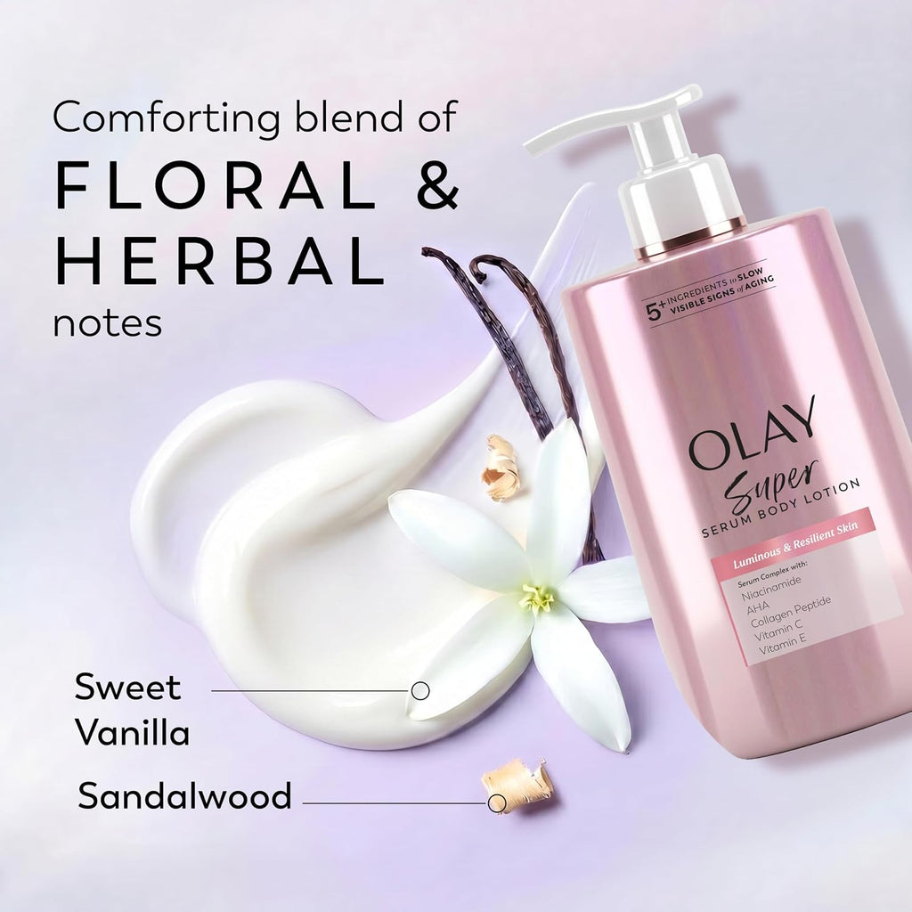 Olay | Body Lotion Super Serum Niacinamide AHA Collagen Peptide Vitamin C Vitamin E — 17 fl oz