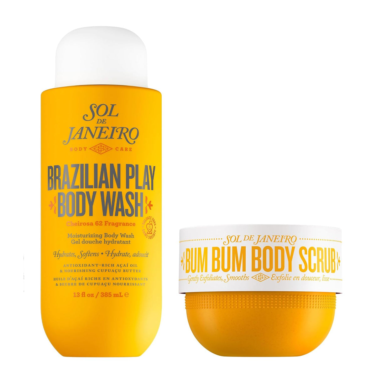 Two Sol de Janeiro skincare products on a white background