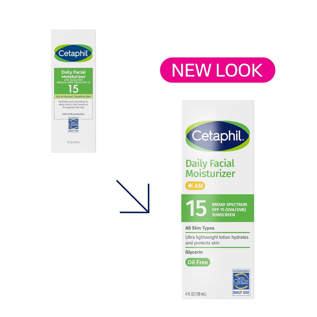 Cetaphil Daily Facial Moisturizer with SPF 15 on a white background