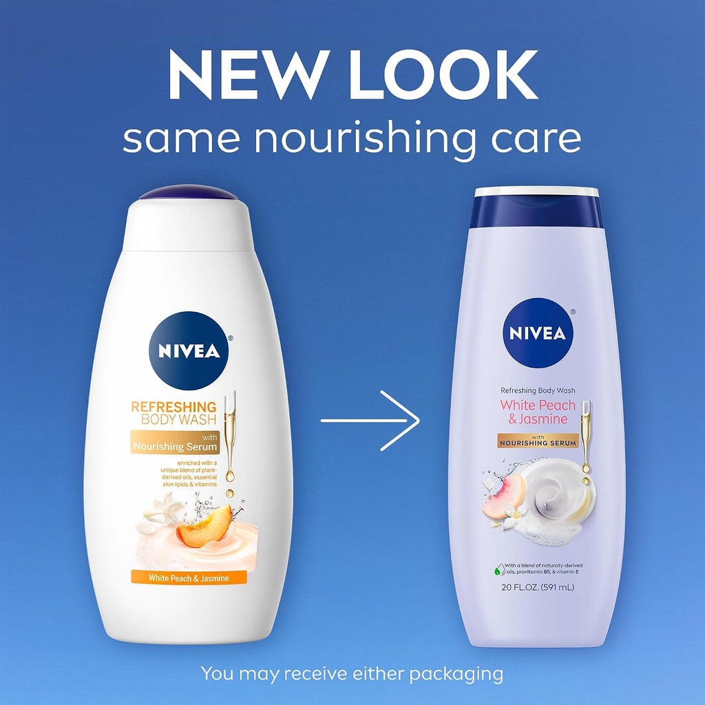 NIVEA White Peach &amp; Jasmine Body Wash with Nourishing Serum