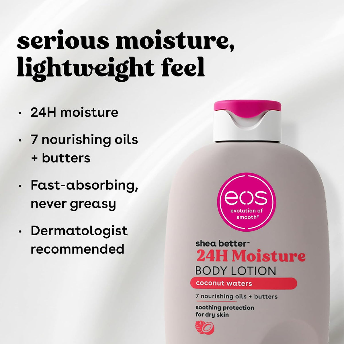 eos | Shea Better Body Lotion Coconut Waters Shea Butter 24-Hour Hydration Lightweight — 16 fl oz