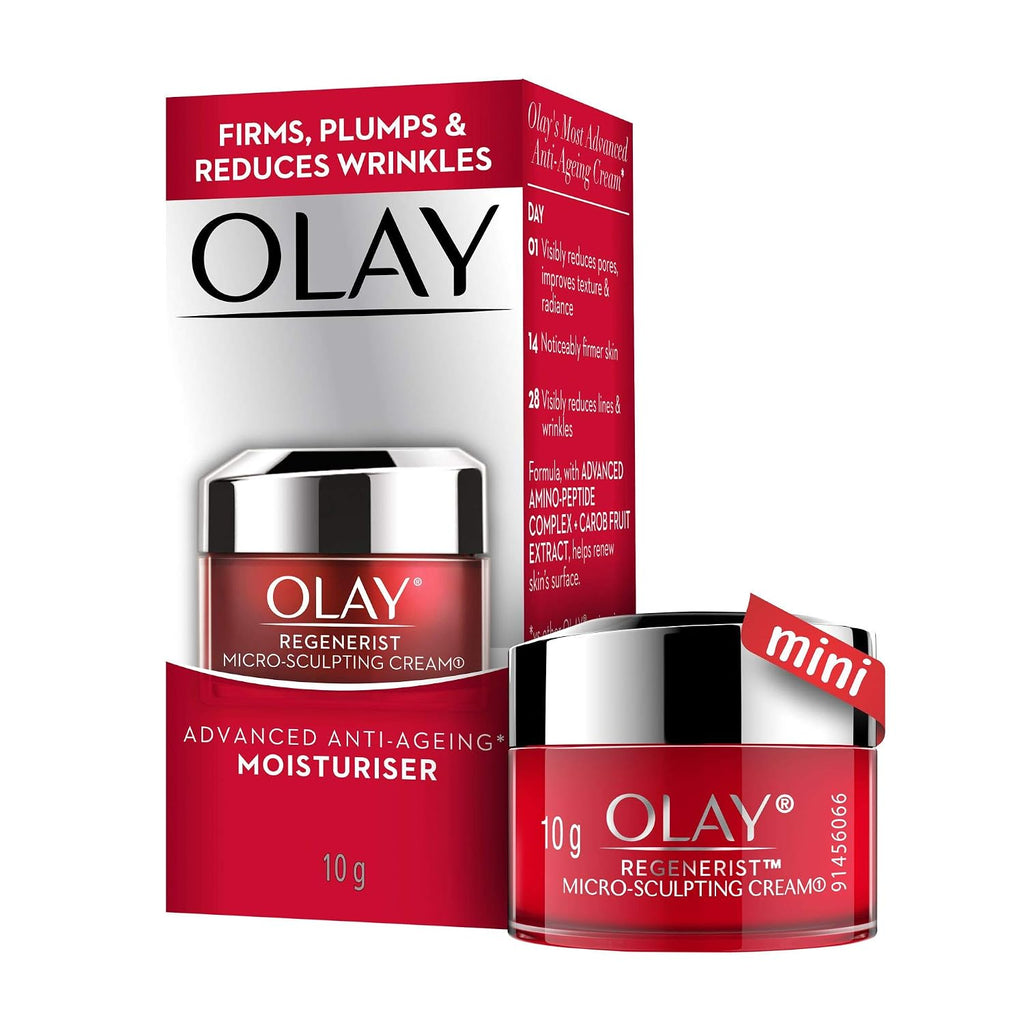 Olay Regenerist moisturizer with packaging on a white background