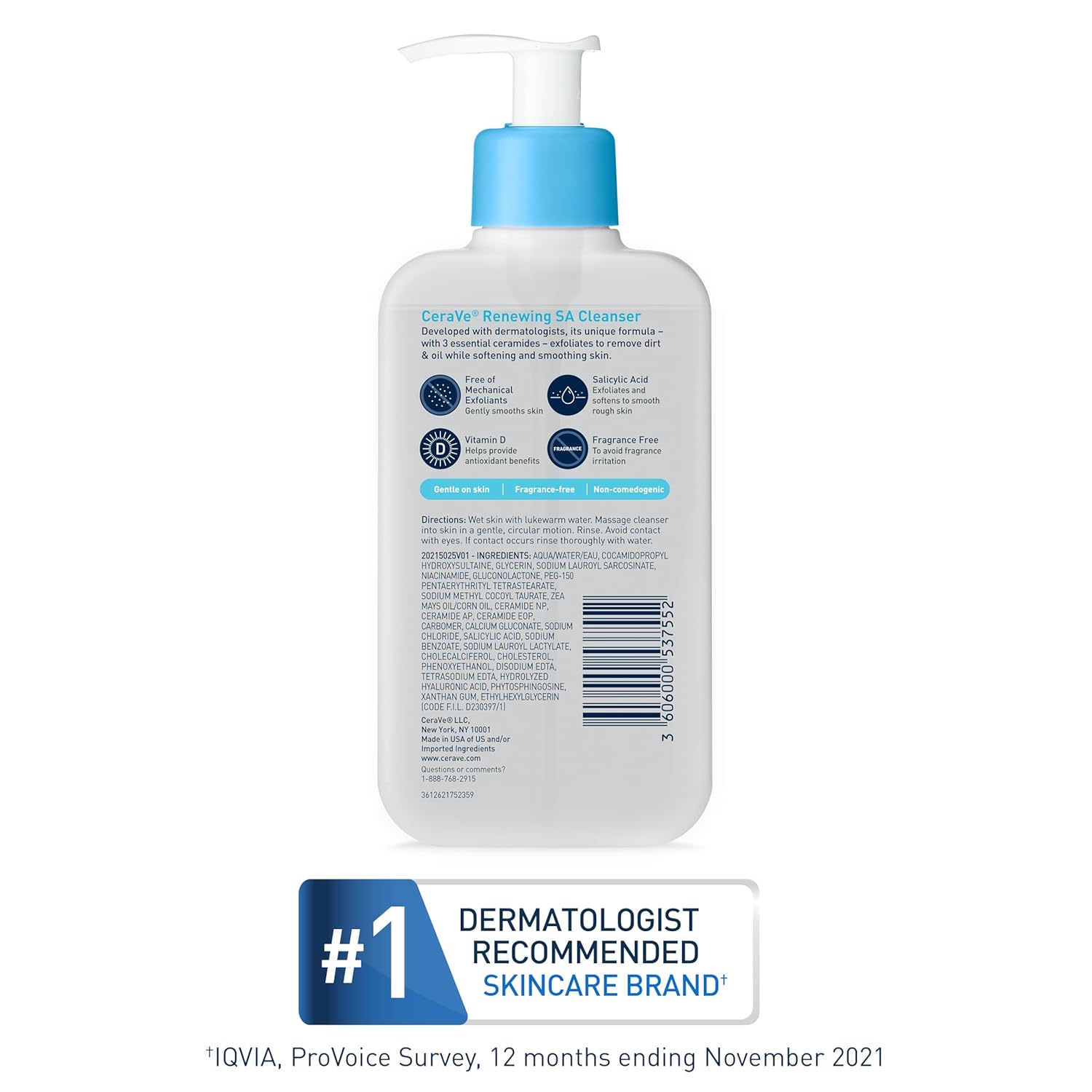 CeraVe Renewing Salicylic Acid Exfoliating Cleanser – 16 oz