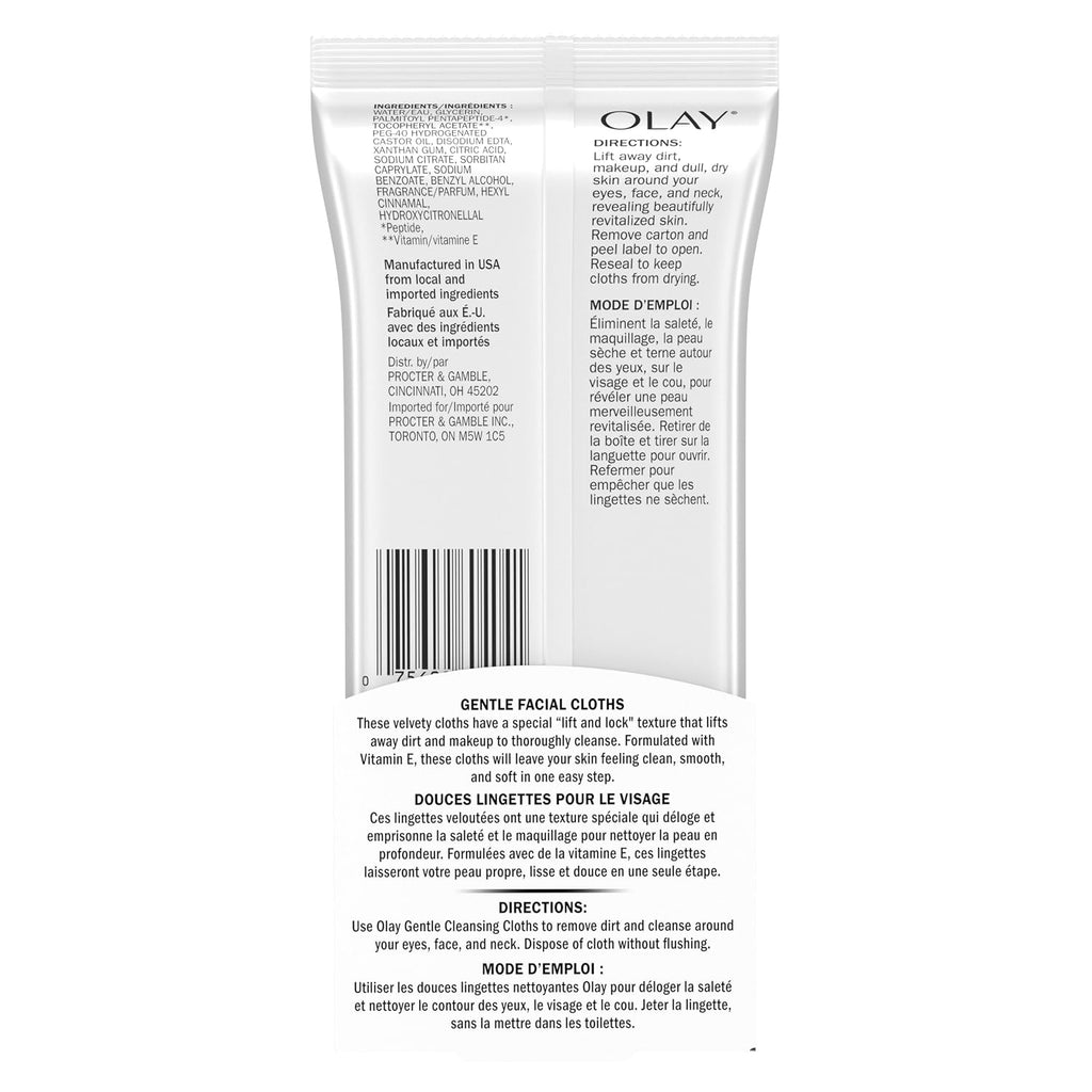 Olay | Daily Facial Cleansing Wipes Vitamin C Vitamin E Fresh Scent Exfoliating — 90 Count (Pack of 3)