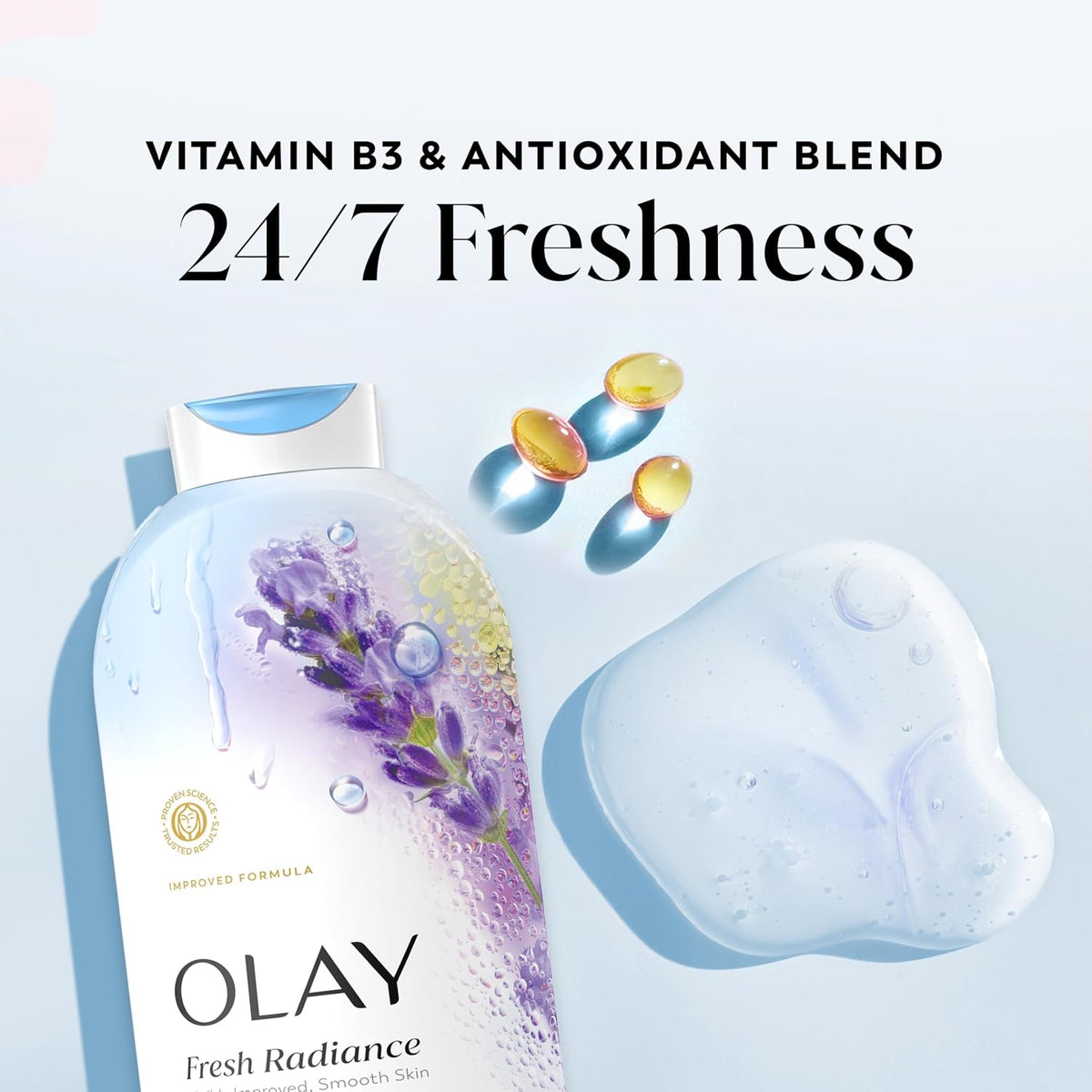 Olay | Body Wash Fresh Radiance Vitamin B3 Antioxidant Birch Water Lavender — 22 fl oz